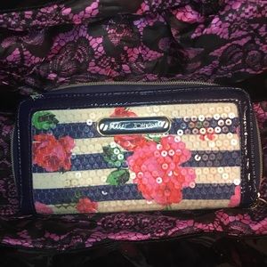 Betsey Johnson floral sequin wallet